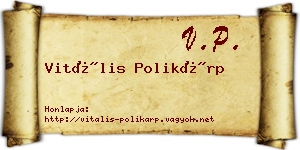 Vitális Polikárp névjegykártya